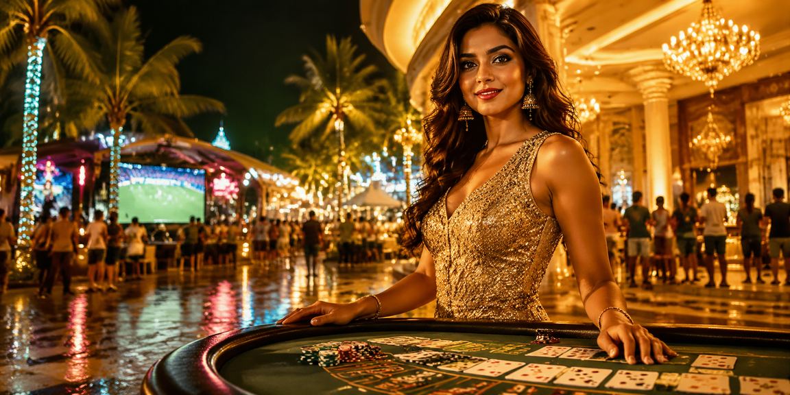 Playing Andar Bahar live casino game at a beachside location in Goa